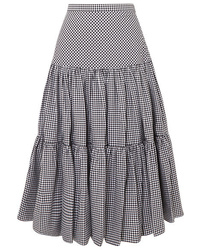 Michael Kors Collection Tiered Gingham Cotton Poplin Maxi Skirt
