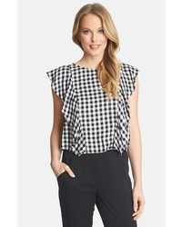 1 STATE 1state Ruffle Gingham Blouse