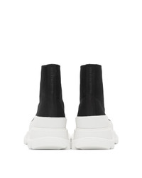 Alexander McQueen Black And White Canvas Lace Up Boots