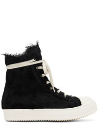 Rick Owens Black Fur Sneakers