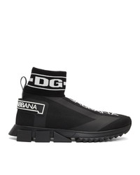 Dolce and Gabbana Black Sorrento High Top Sneakers