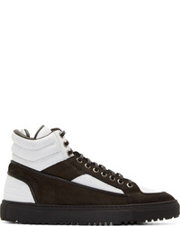 Etq Amsterdam Black White Leather High Top Sneakers