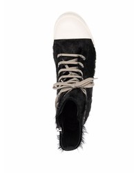 Rick Owens Textured Finish Lace Up Sneakers
