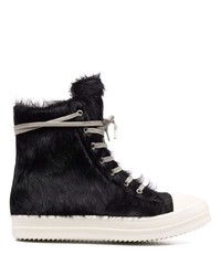 Rick Owens Textured Finish Lace Up Sneakers