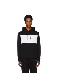 BOSS Black And White Curved Logo Hoodie