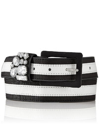Black and White Horizontal Striped Belt