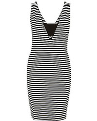River Island Black Stripe Bodycon Mini Dress