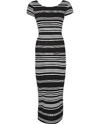 River Island Black Stripe Maxi Bodycon Dress