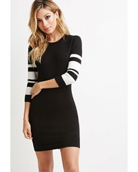 Forever 21 Striped Sleeve Bodycon Dress