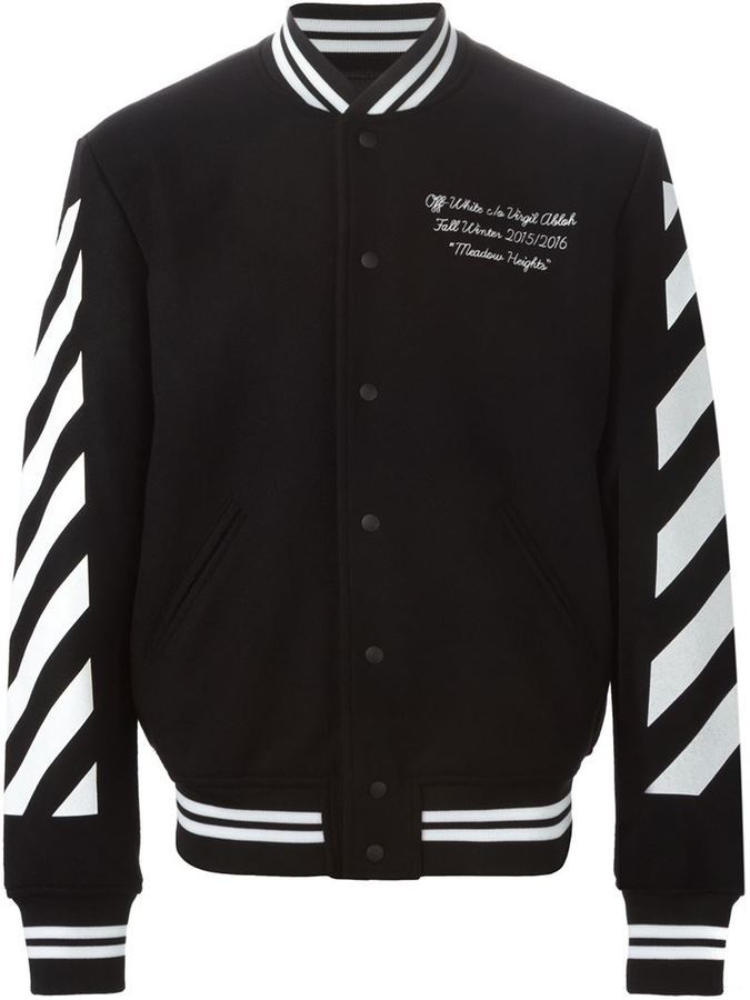 Off White Striped Bomber Jacket, $1,000 | farfetch.com | Lookastic