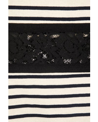 Sea Lace Paneled Striped Cotton Jersey Dress
