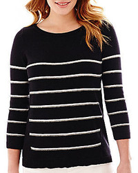 Liz Claiborne 34 Sleeve A Line Striped Sweater