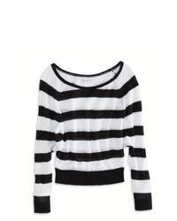 American Eagle Outfitters Striped Cropped Raglan Sweater M
