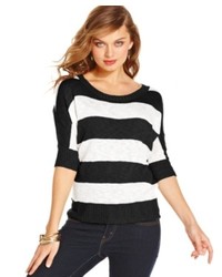 BCX Short Sleeve Striped Sweater