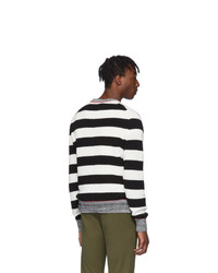 Rag and Bone Black And White Striped Axwell Sweater