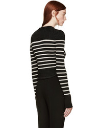 Isabel Marant Black Beige Striped Hartfield Sweater