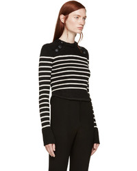 Isabel Marant Black Beige Striped Hartfield Sweater