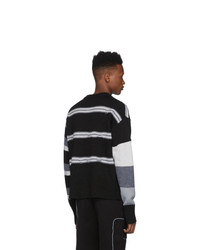 Liam Hodges Black Broken Stripe Sweater