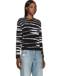 Versace Black Jacquard Stripe Sweater
