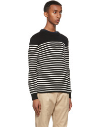 Saint Laurent Black Off White Stripe Sweater
