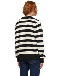 Nudie Jeans Black White Hampus Sailor Sweater