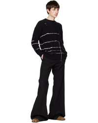 Isabel Benenato Black White Striped Sweater