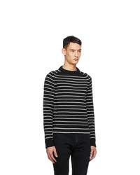 Saint Laurent Black Wool Stripe Sweater