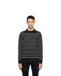 Saint Laurent Black Wool Stripe Sweater