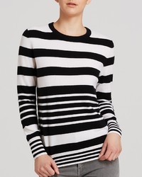 Aqua Cashmere Sweater Variegated Stripes