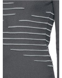 Armani Collezioni Cutoff Stripe Intarsia Cashmere Blend Sweater
