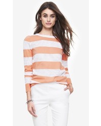Express Striped Punch Mesh Sweater