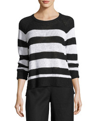 Eileen Fisher Organic Linen Cotton Slub Striped Sweater