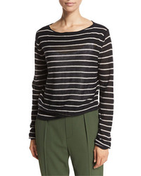 Vince Striped Cashmere Boat Neck Sweater