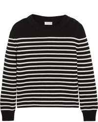 Saint Laurent Striped Cotton And Wool Blend Sweater