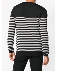 Balmain Striped Logo Fitted Sweater