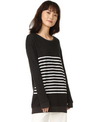 Sundry Stripes Pullover Sweatshirt
