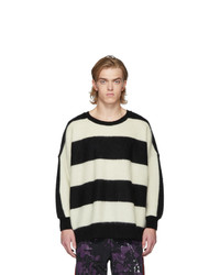 Needles White And Black Stripe Mohair Big Sweater