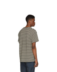 Paul Smith Black And Off White Striped Knit T Shirt
