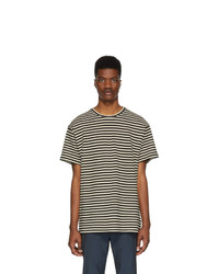 Paul Smith Black And Off White Striped Knit T Shirt