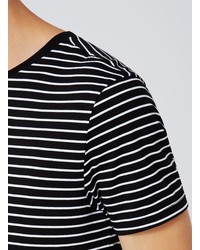 Topman Black And White Stripe T Shirt