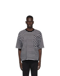 N. Hoolywood Black And White Striped T Shirt