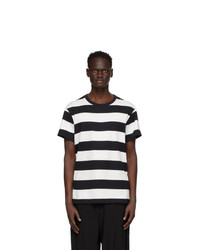 Yohji Yamamoto Black And White Striped T Shirt