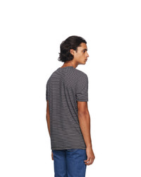 A.P.C. Black Striped Diego T Shirt