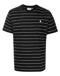 Carhartt WIP Embroidered Logo Striped T Shirt