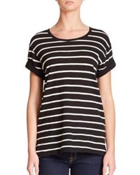 Vince Feeder Striped Cotton Jersey Tee