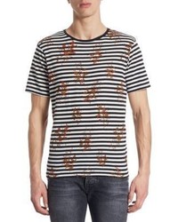 The Kooples Floral Striped T Shirt
