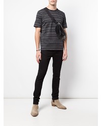 Saint Laurent Geometric Striped T Shirt