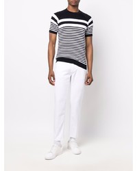 Tagliatore Knitted Stripe Pattern T Shirt