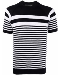 Tagliatore Knitted Stripe Pattern T Shirt