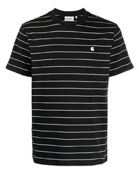 Carhartt WIP Logo Embroidered Striped T Shirt
